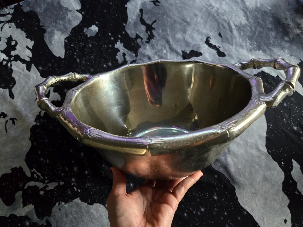 pewter silver metal fruit  bowl thumbnail
