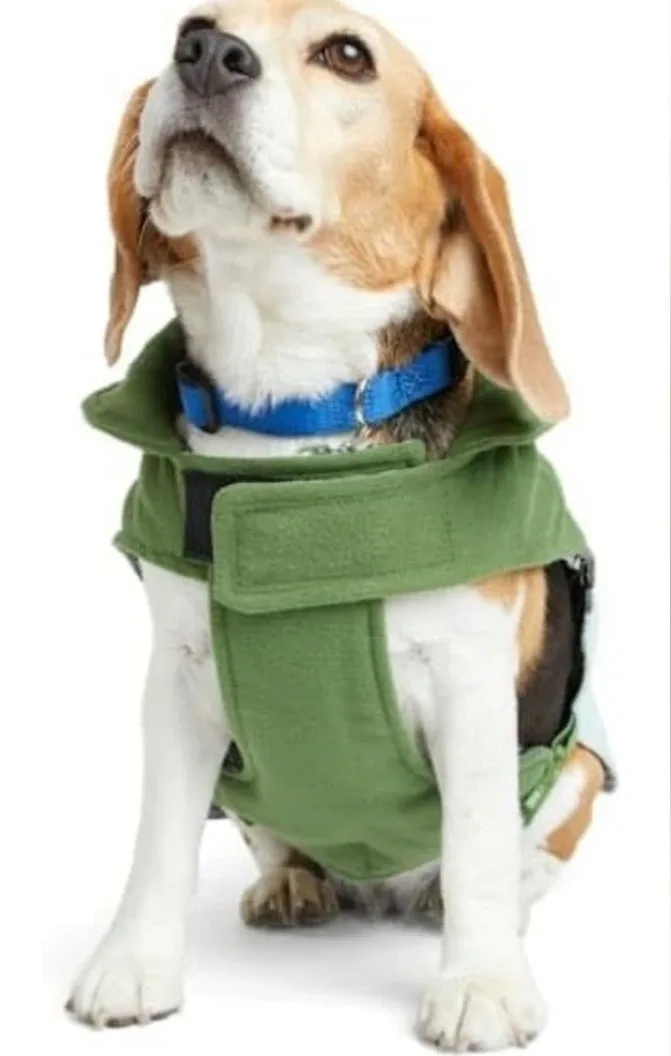 Youly Green and Blue The Explorer Reflective Pet Coat Size Small image indicator(2)