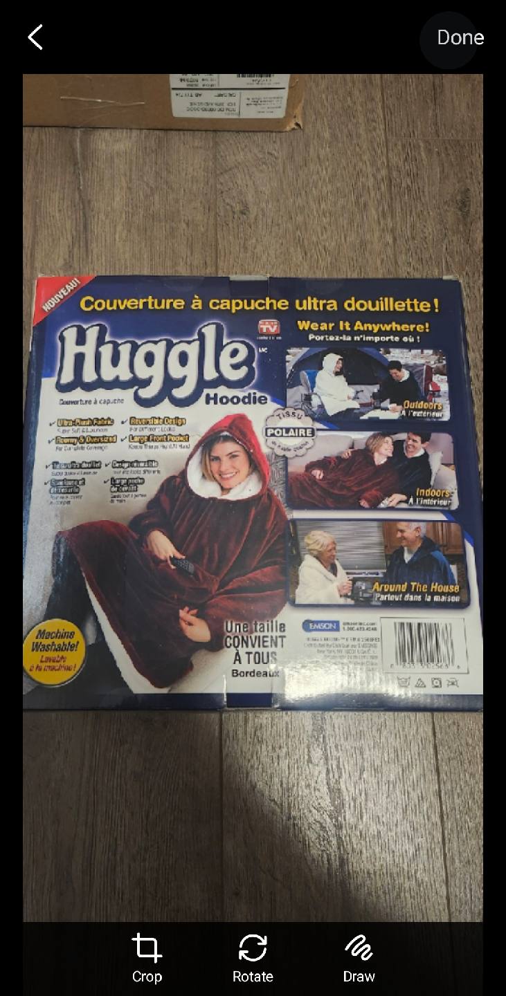 Huggle Hoodie Blanket - Burgundy, One Size - photo 2