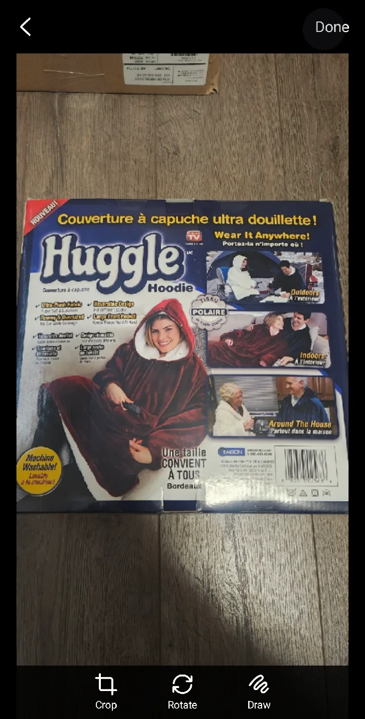 Huggle Hoodie Blanket - Burgundy, One Size image indicator(2)