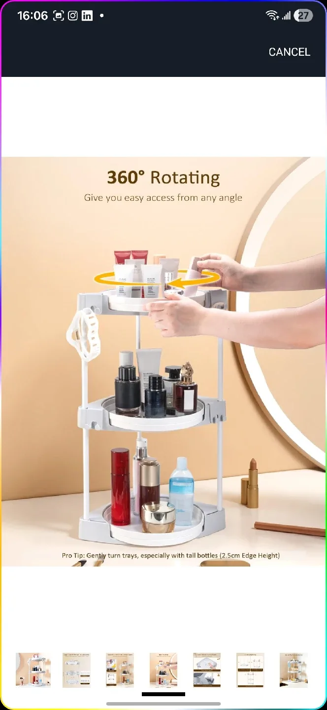 Lifcozy 3-Tier Corner Bathroom Organizer image indicator(7)