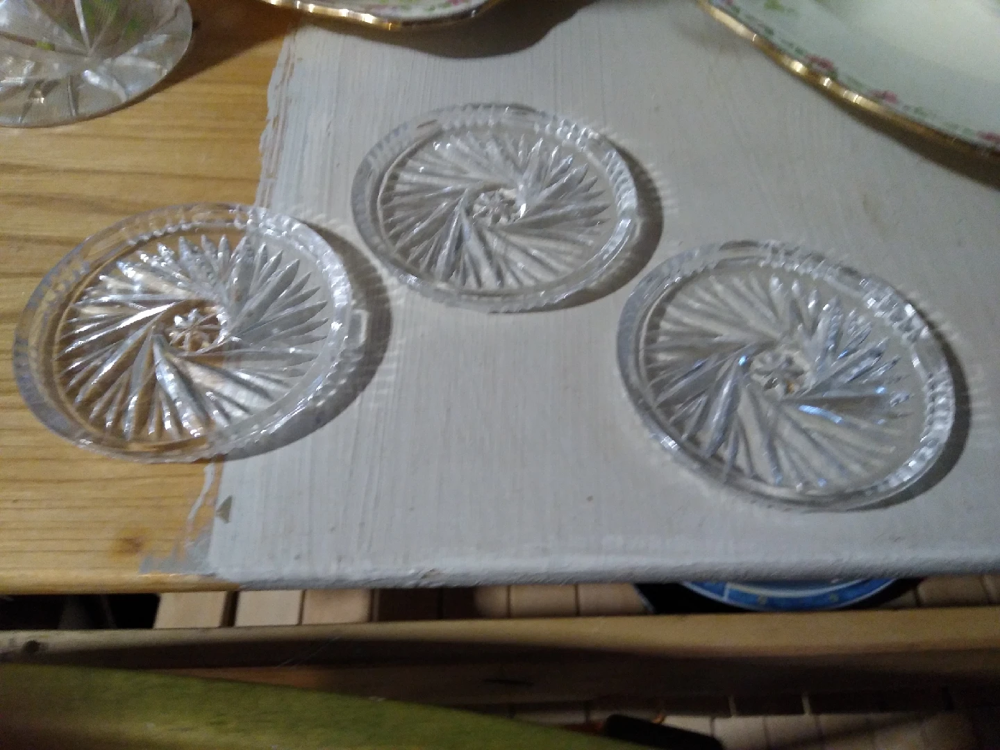set of vintage Waterford pinwheel Crystal coasters - photo 5