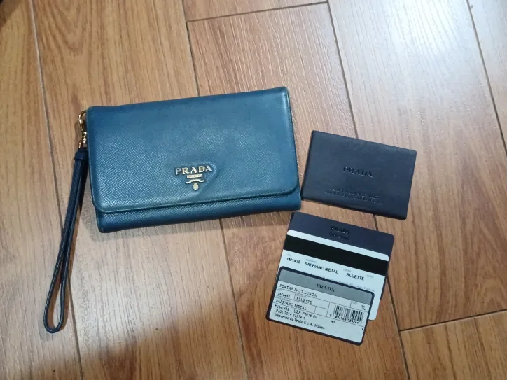Prada Saffiano Metal Bluette Wallet image indicator(3)