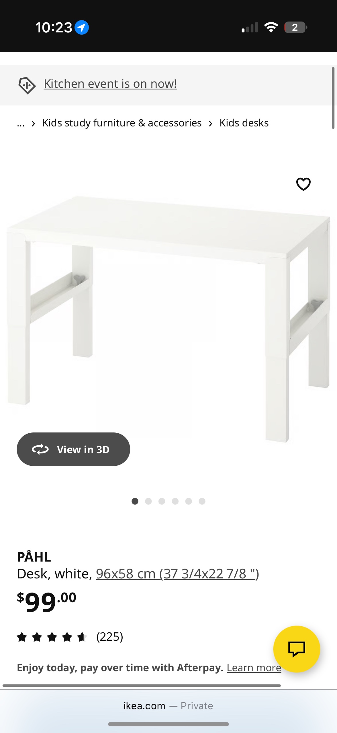 IKEA PÅHL White Desk (96x58 cm)