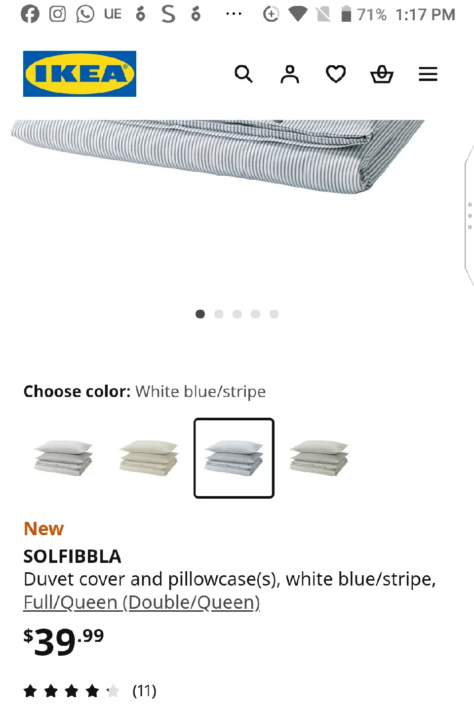 IKEA SOLFIBBLA Duvet Cover Set-full/Queen image indicator(10)