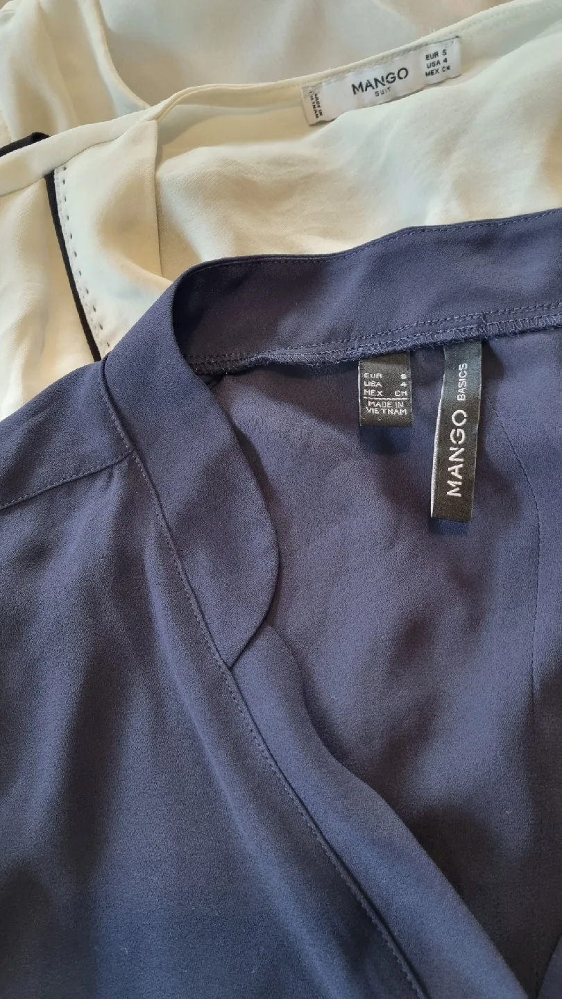 Mango Basics Navy Blouse - Size S thumbnail