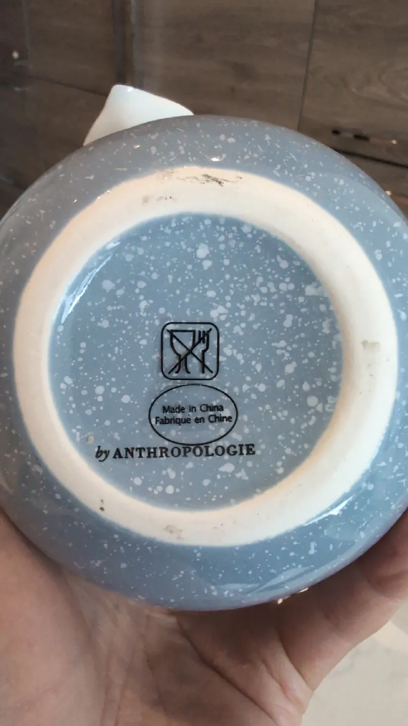 Anthropologie Vase - Blue with Flower Detail image indicator(4)