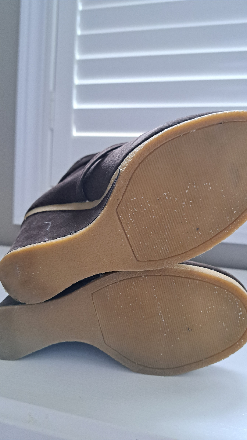 Brown Suede Wedge Boots - Size 5M - photo 4