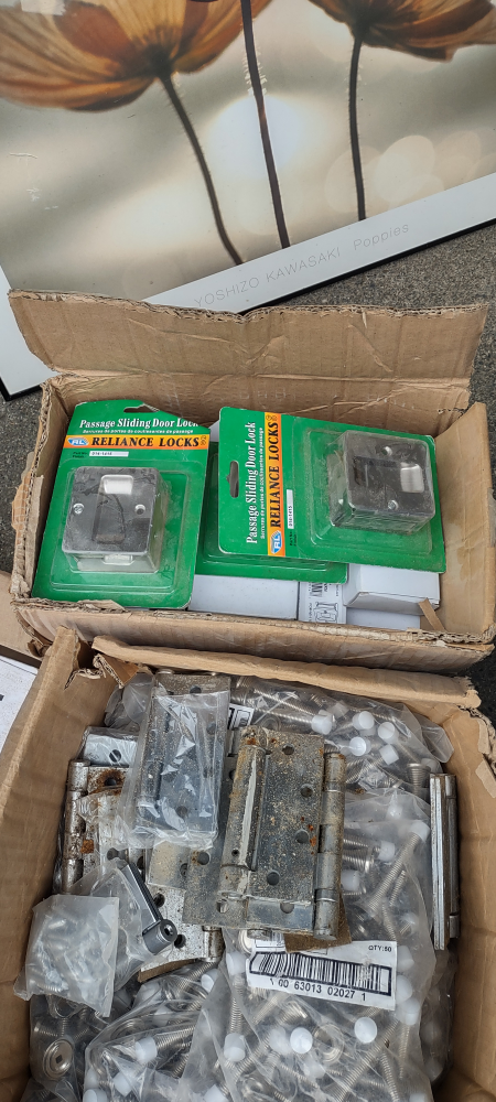 Mixed Hardware Lot - Hinges, Locks, Levers, Plates