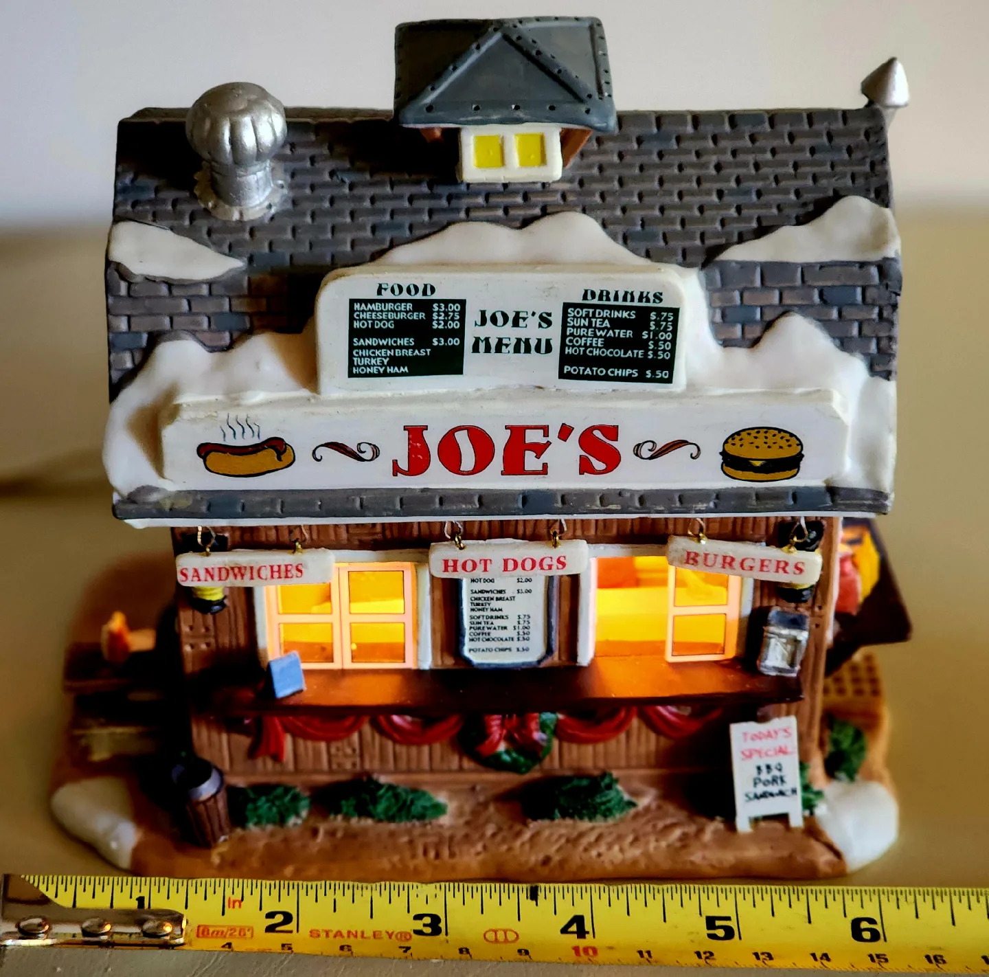 Joe's Menu Christmas Village Lighted Building image indicator(2)