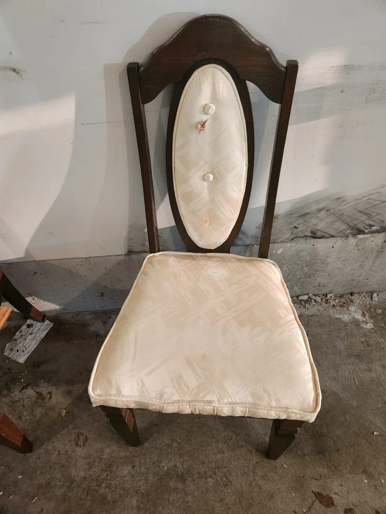 Antique Wood China Cabinet, Table and Chairs image indicator(2)