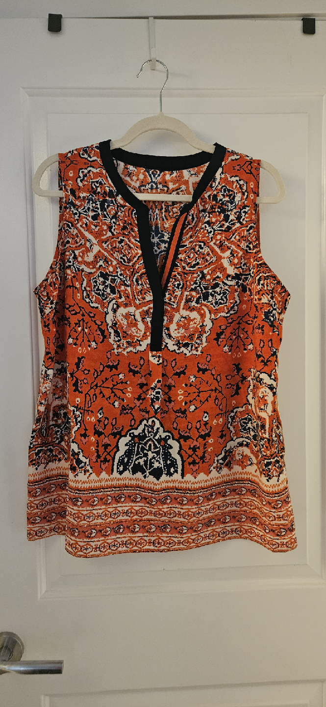VANESSA VIRGINIA Silk Top - Red Blue Paisley, M-L - photo 5