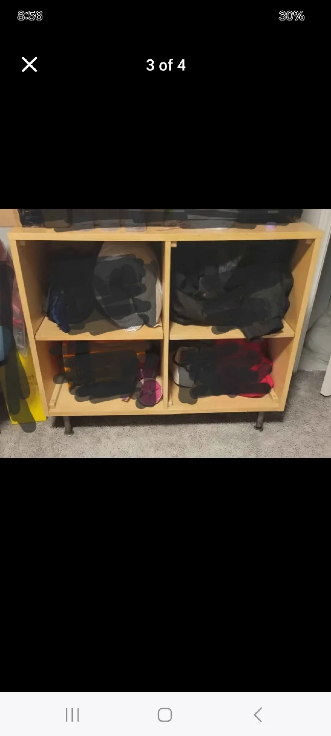 Wooden Shelf Unit with 4 Cubbies thumbnail