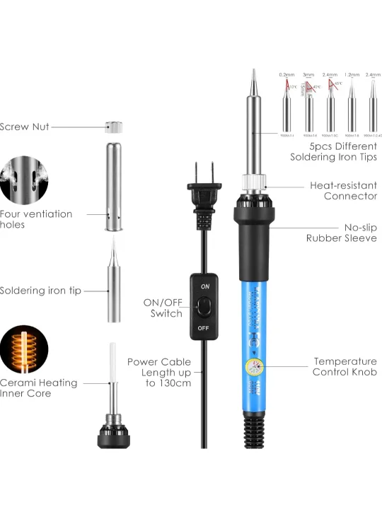 Soldering Iron Kit with Desoldering Pump image indicator(2)