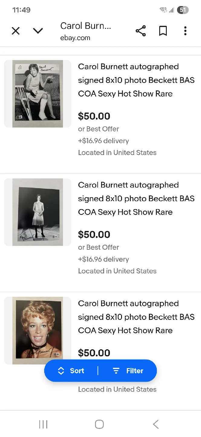 Carol Burnett authentic autograph on 4x6 glossy photo image indicator(3)