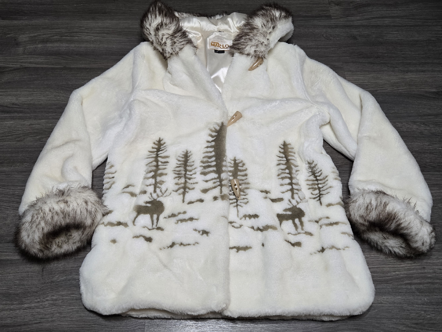 Mar-Lo Faux Fur Hooded Coat - Size M/M