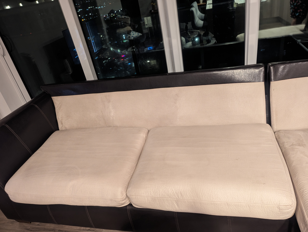 Sectional L-Shaped Couch - Brown & Beige - photo 3