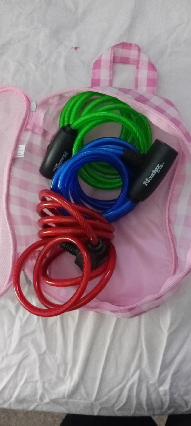 Master Lock Cable Locks for bikes- Red, Blue, Green