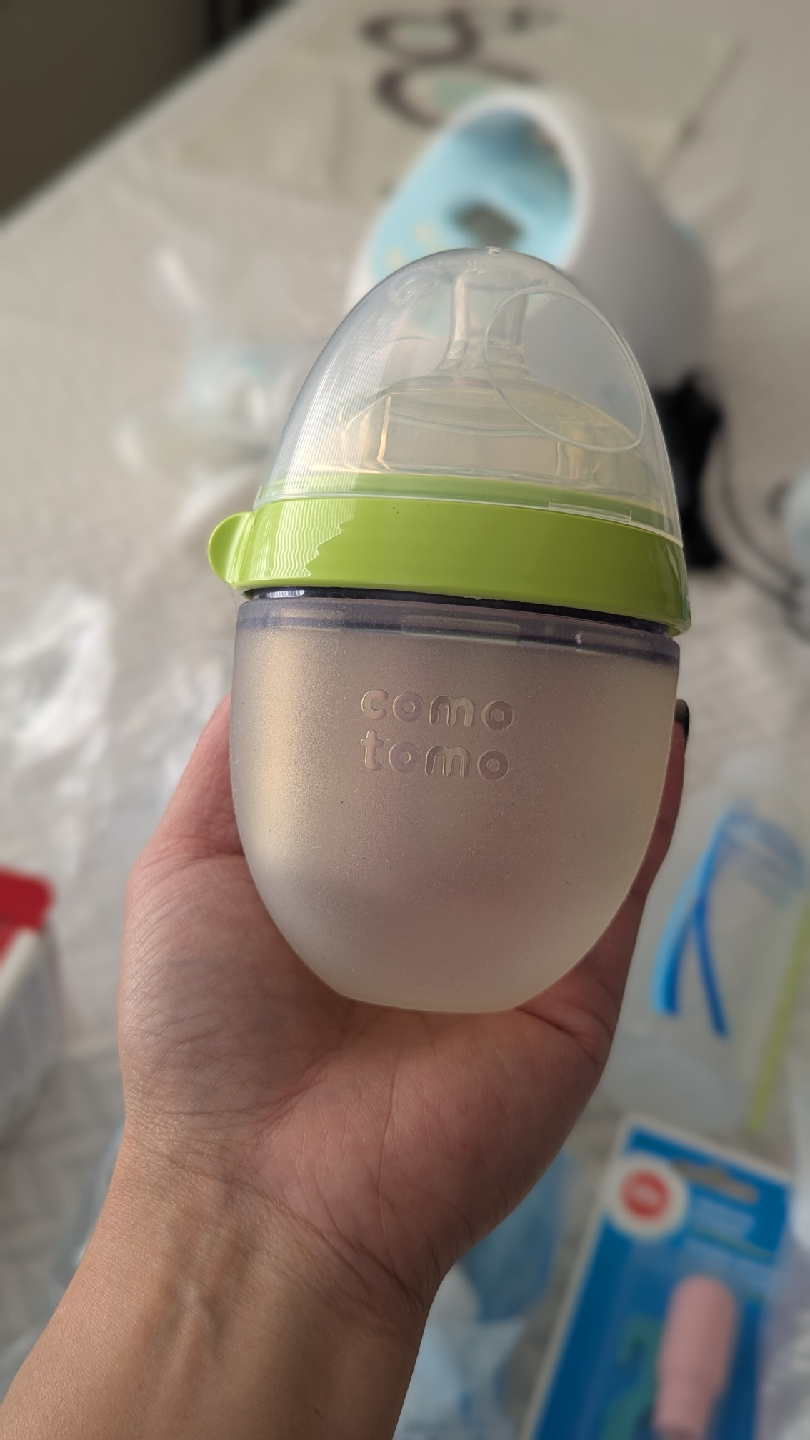 Comotomo Natural Feel Baby Bottle, Green, 5 oz