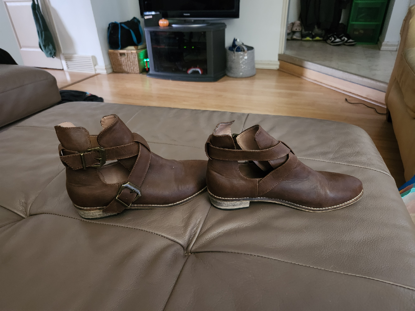 Brown Ankle Boots, Size 8