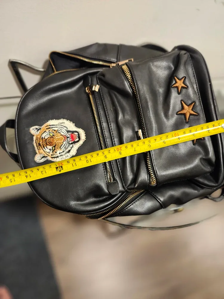 Aldo Black Backpack with Tiger and Star Design image indicator(3)