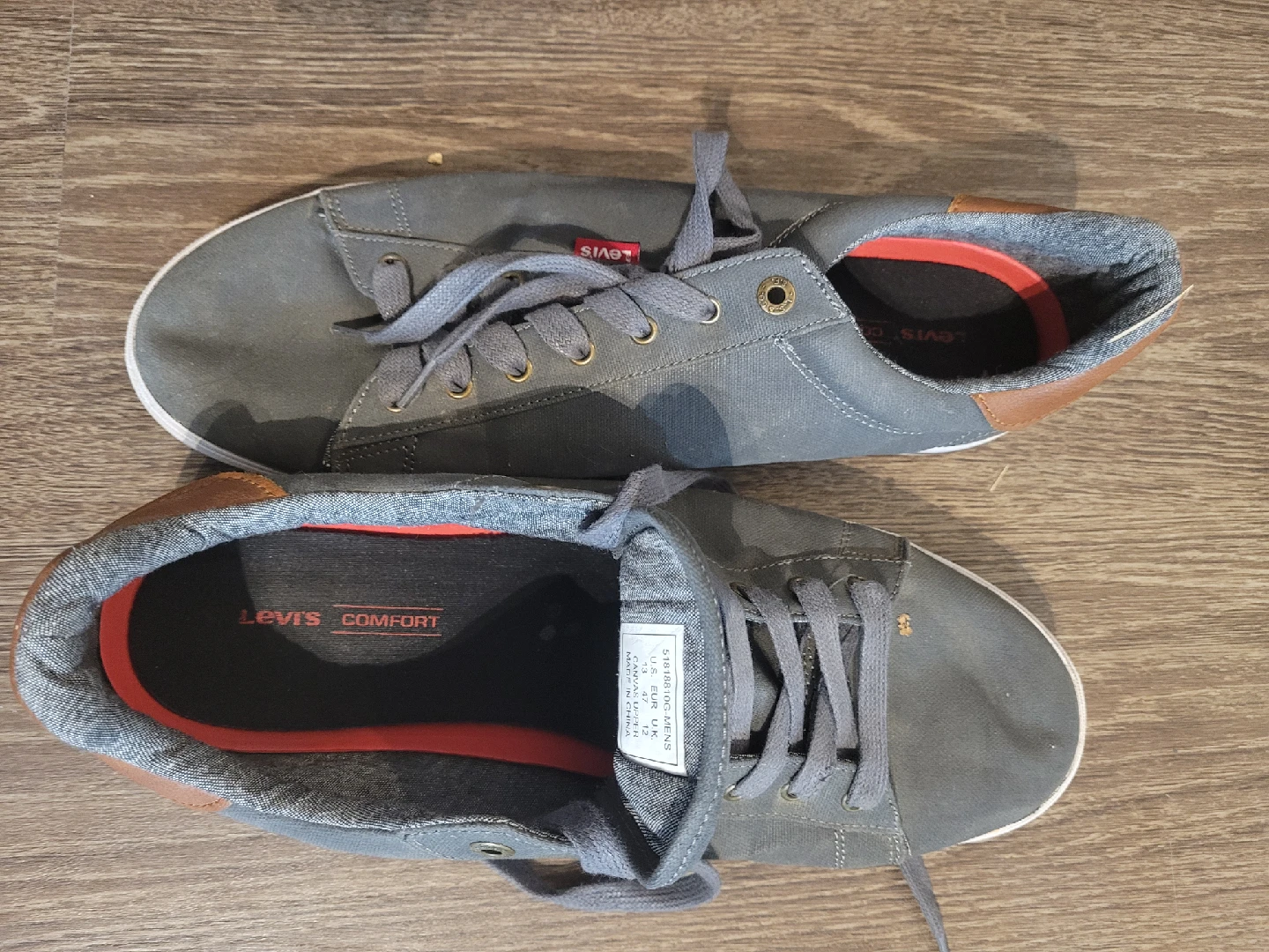 Levi's Men's Gray Canvas Sneakers - Size 13 - photo 2