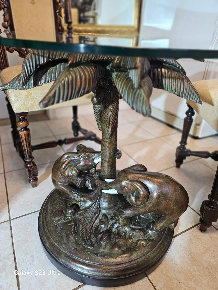 Unique Palm Tree Glass Top Table image indicator(5)