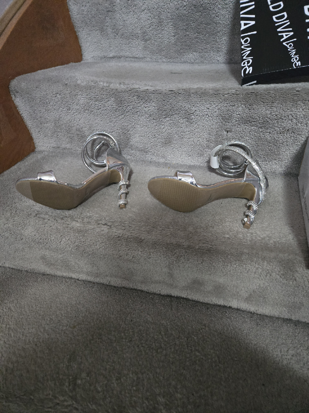 Wild Diva Lounge Berlin-529 Silver Rhinestone Heels - Size 7 - photo 2