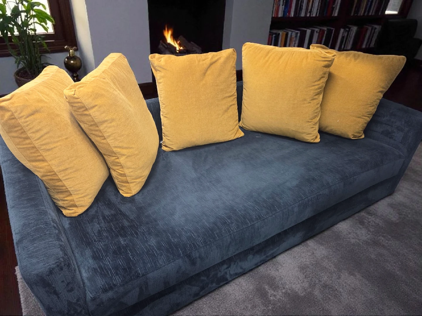 Grey Velvet Sofa Couch