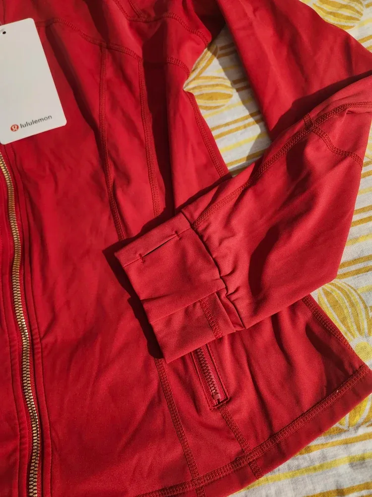 NWT Red Lululemon Define Jacket w/ Gold Accents image indicator(5)
