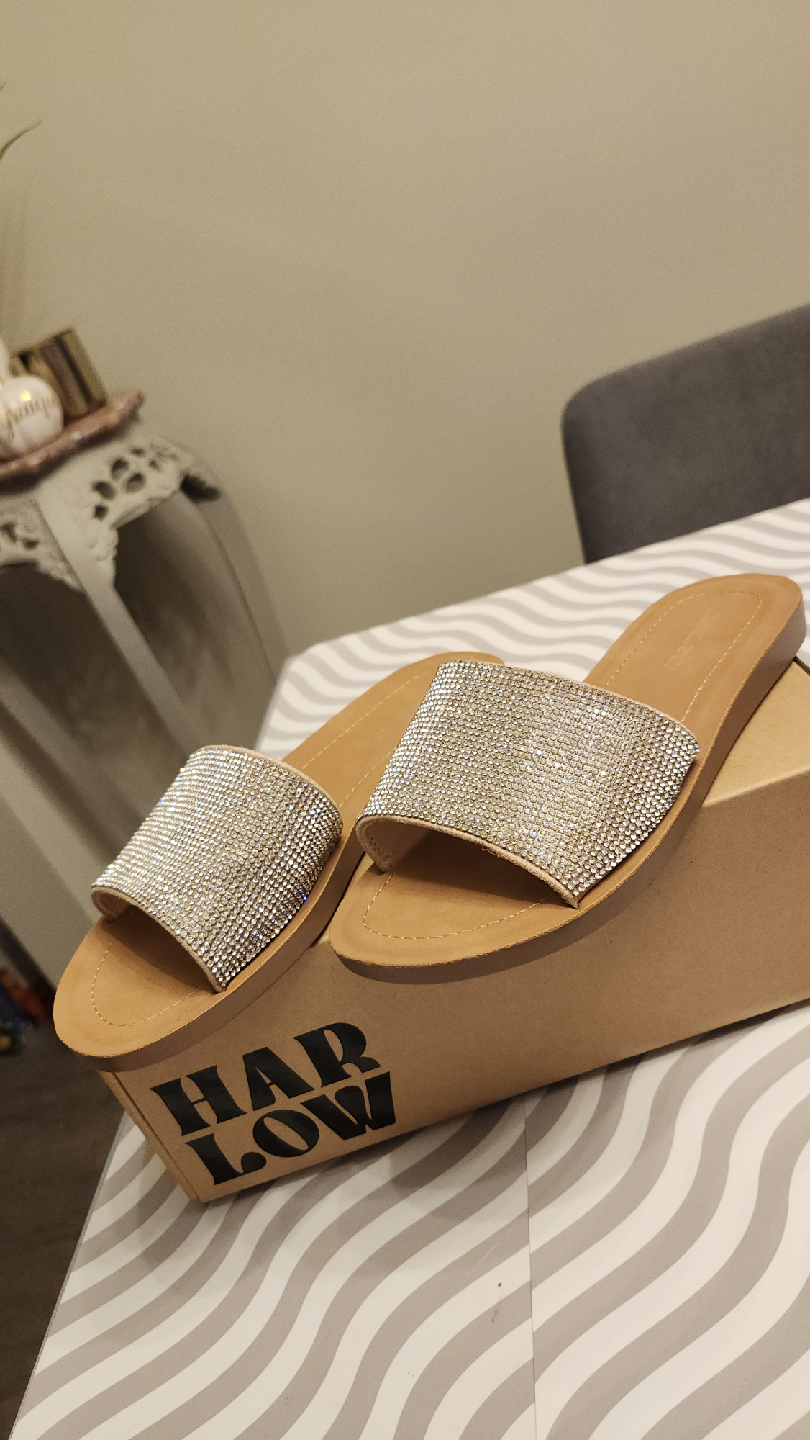 Harlow Slides Sandals Silver Sparkle Size 6 BRAND NEW - photo 2