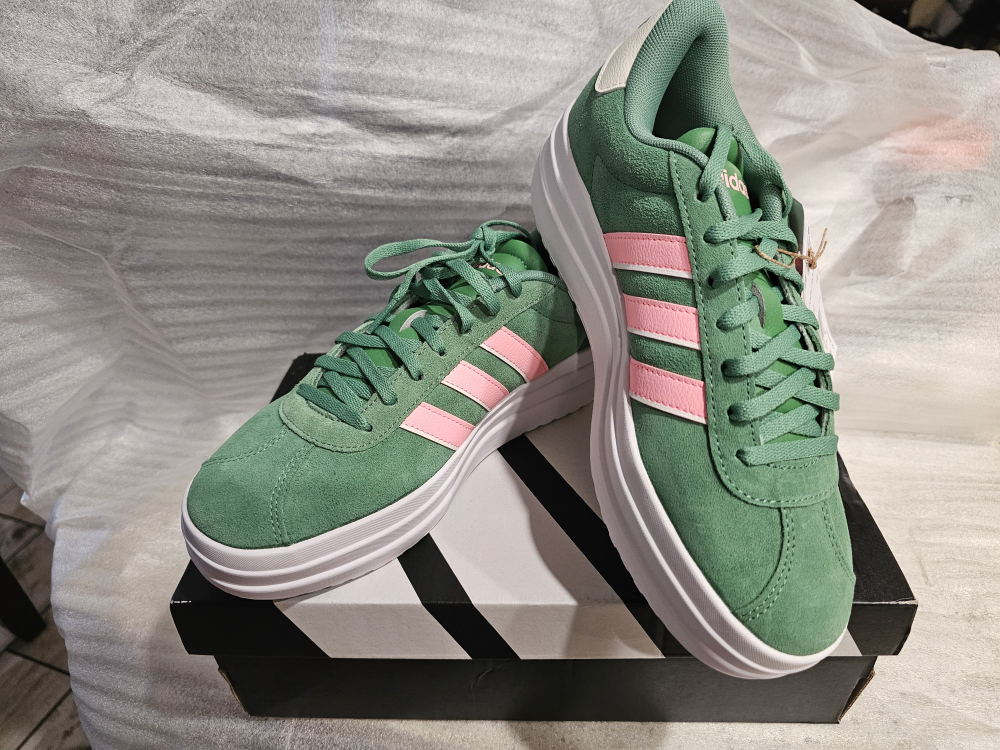 Adidas VL Court Bold Green/Pink, US 7 - photo 2