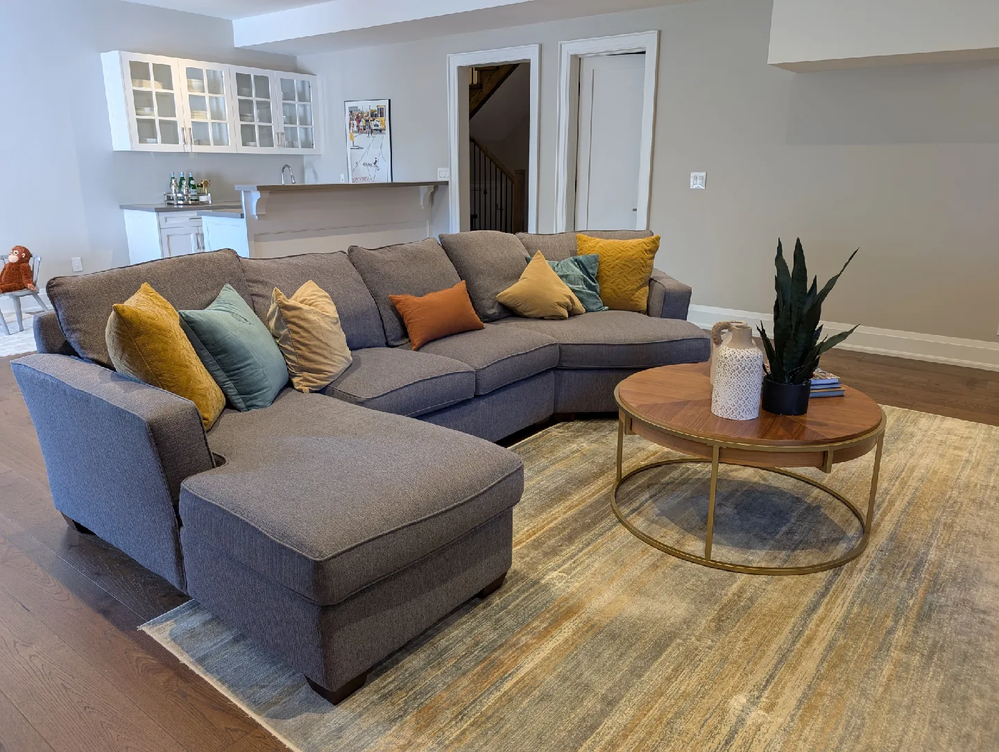 Grey Sectional Sofa with Chaise Lounge image indicator(2)