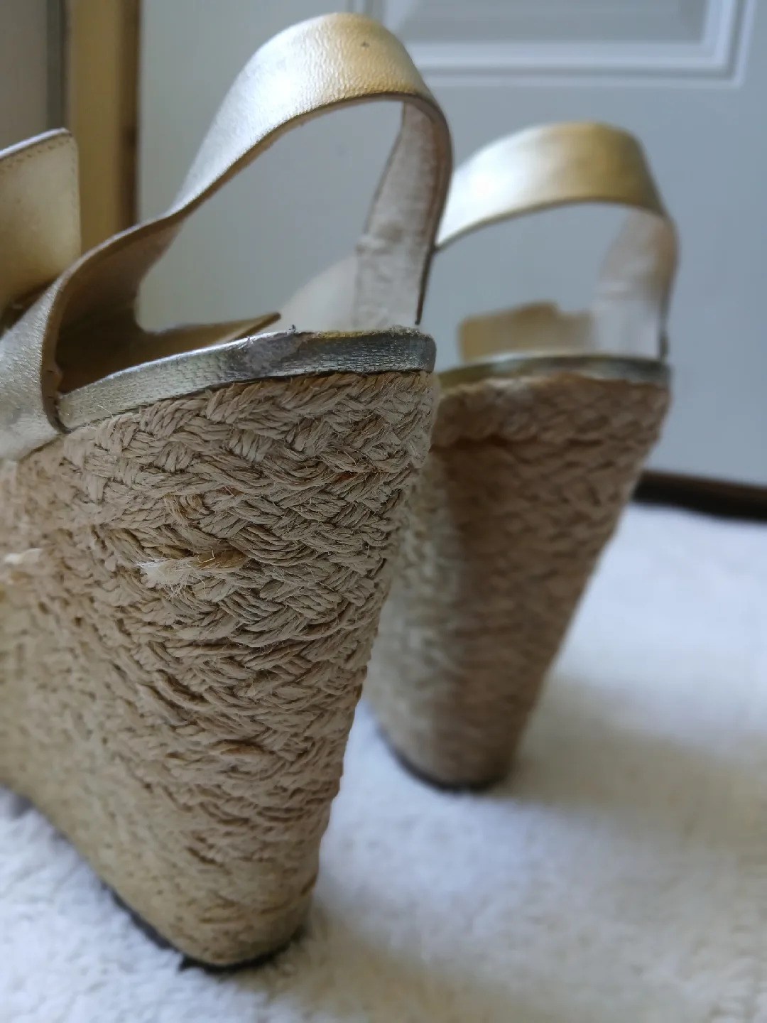 Michael Kors Gold Wedge Sandals - Size 9M image indicator(5)