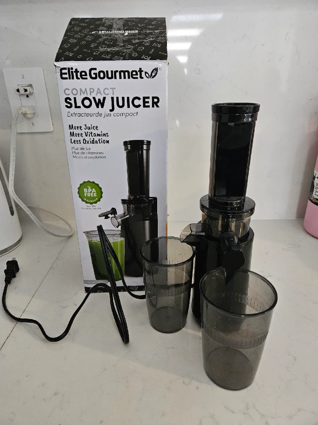 Elite Gourmet Compact Slow Juicer image indicator(2)