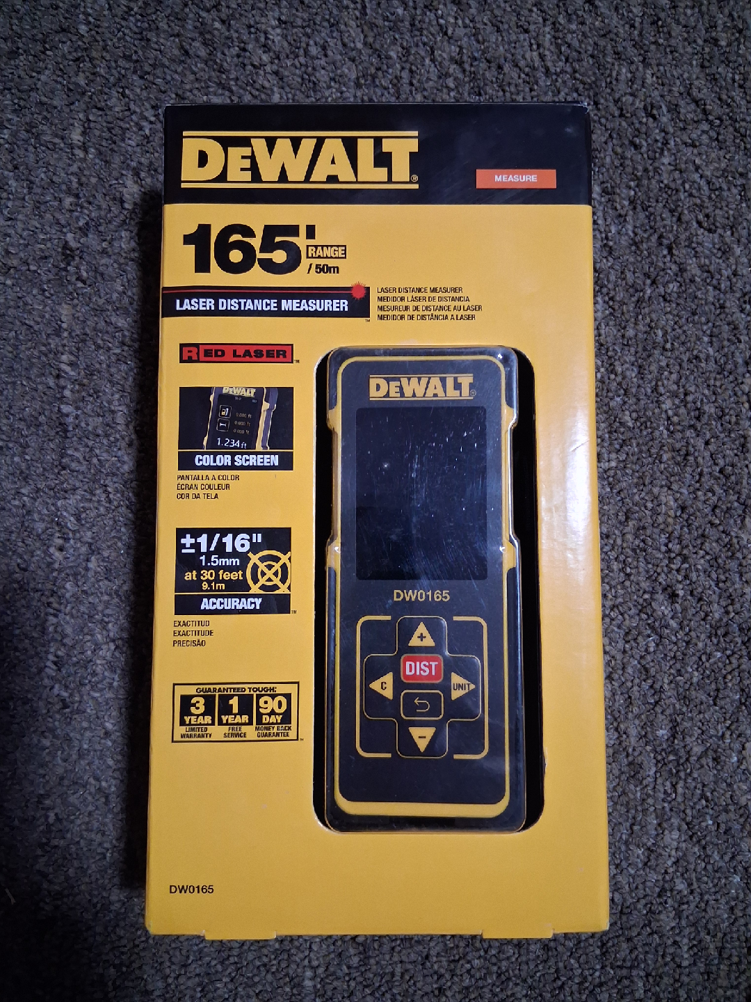 DeWalt DW0165 Laser Distance Measurer - 165ft Range