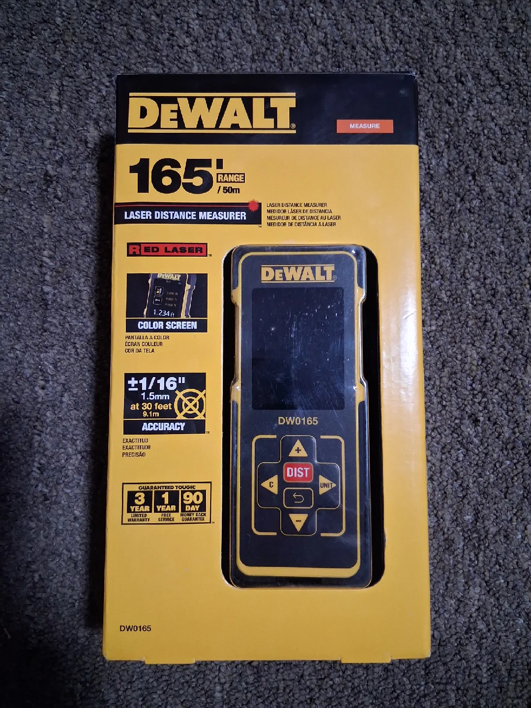 DeWalt DW0165 Laser Distance Measurer - 165ft Range thumbnail