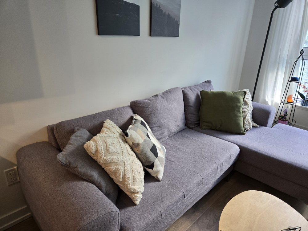 Grey L Shape Sectional Sofa