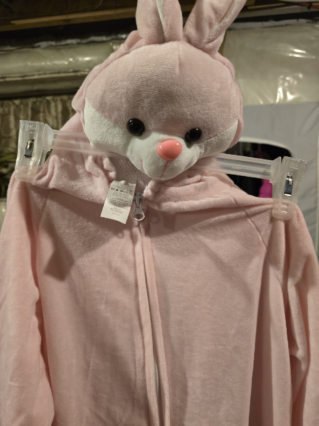 Halloween costume:  Pink Bunny Kids Onesie