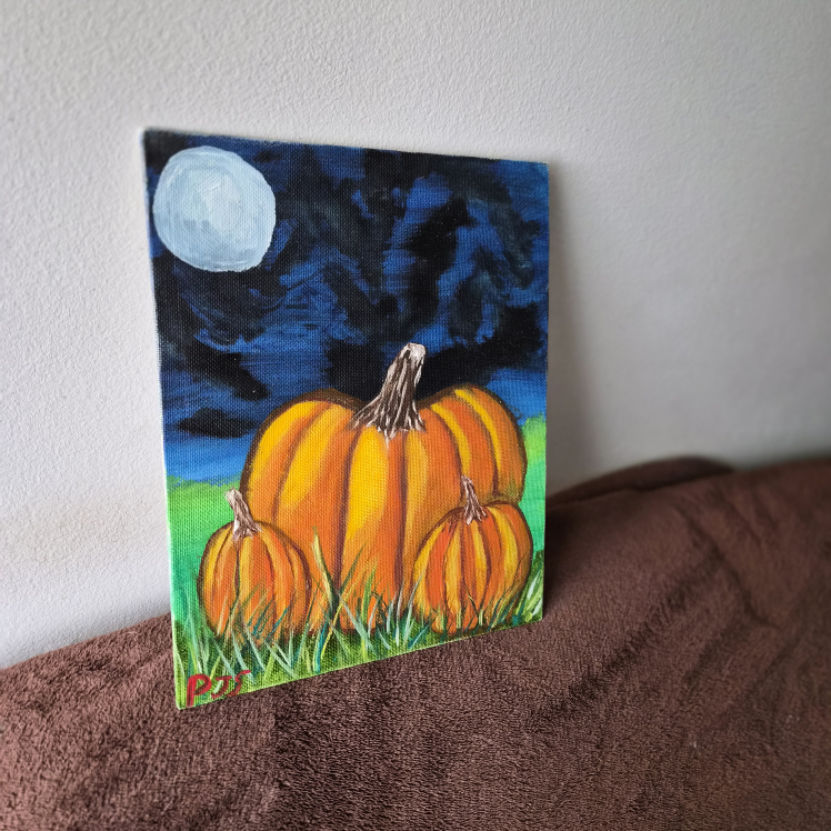 Pumpkin Painting Still-Life Cardstock Canvas - photo 4