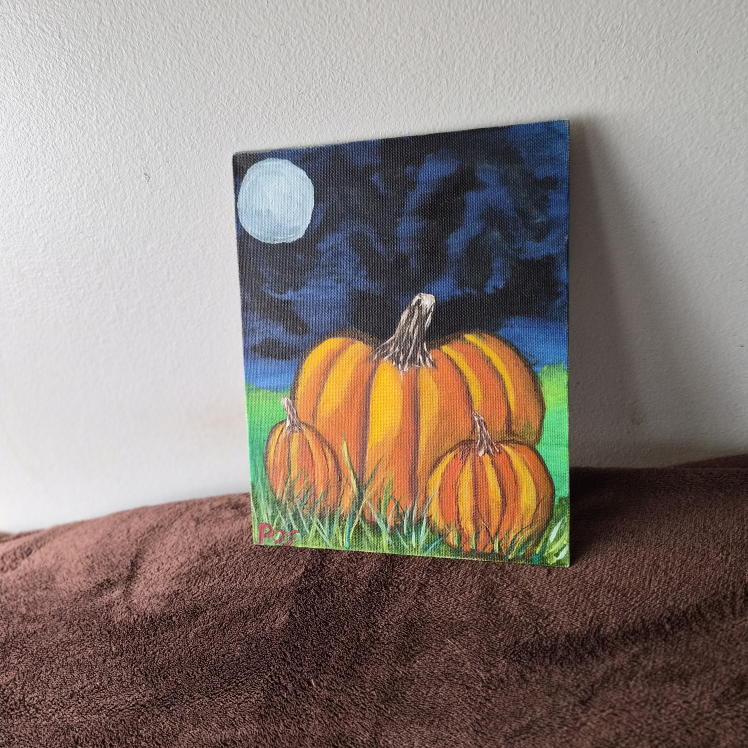 Pumpkin Painting Still-Life Cardstock Canvas - photo 5
