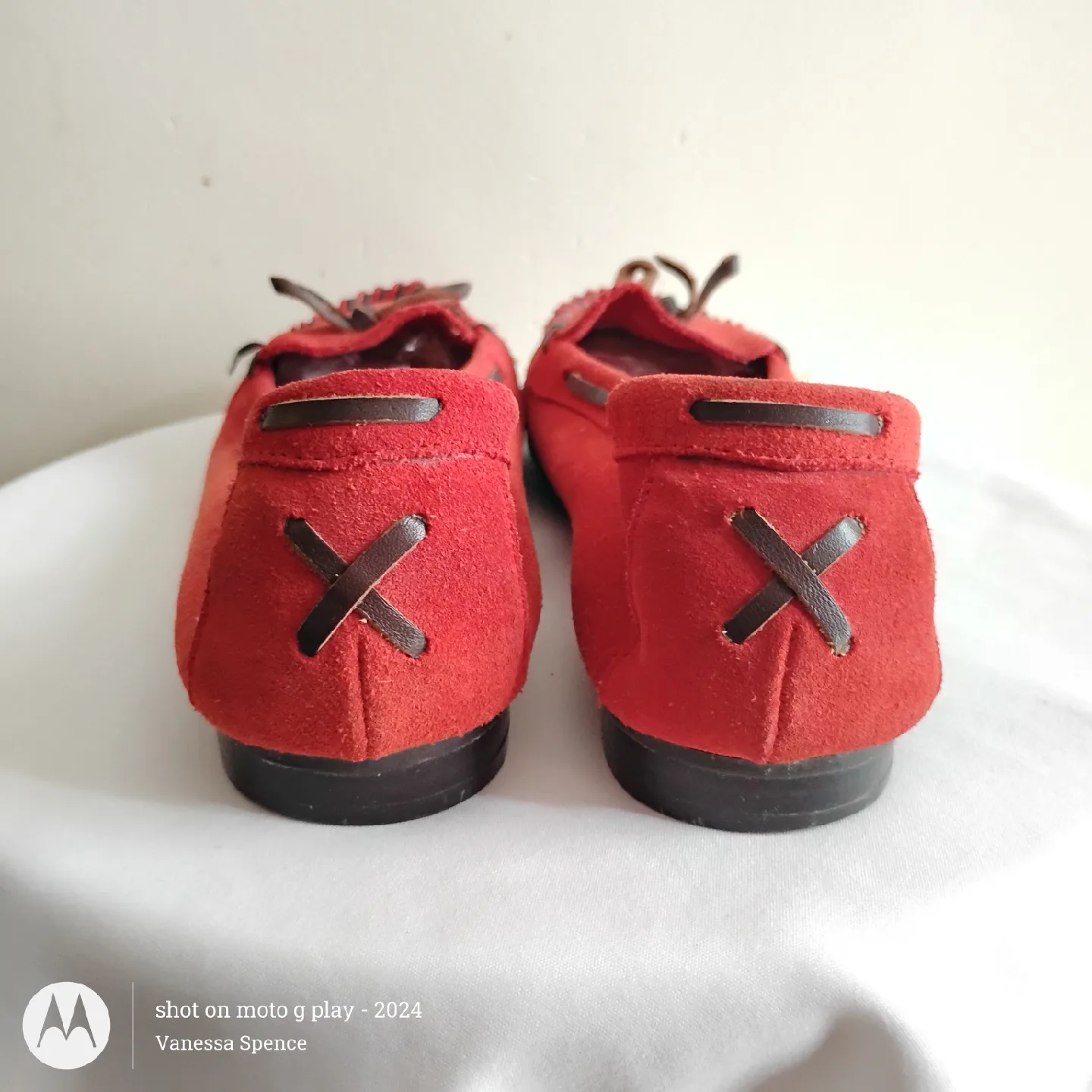 Red Suede Moccasin Loafers image indicator(3)