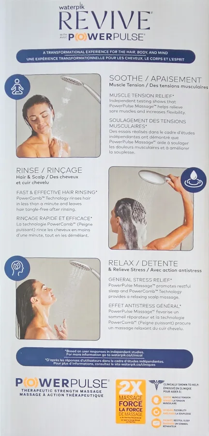 Waterpik Revive PowerPulse Shower Head - New in Box image indicator(3)