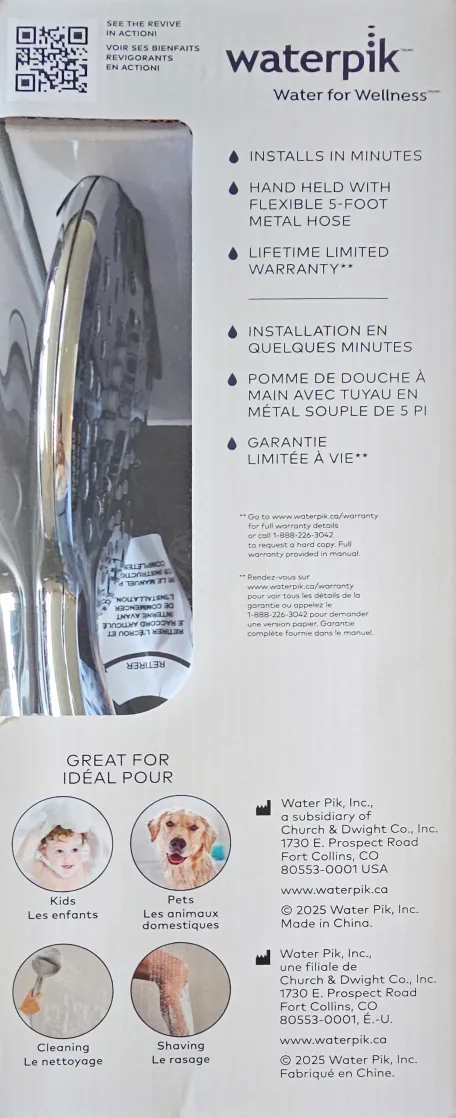 Waterpik Revive PowerPulse Shower Head - New in Box image indicator(4)