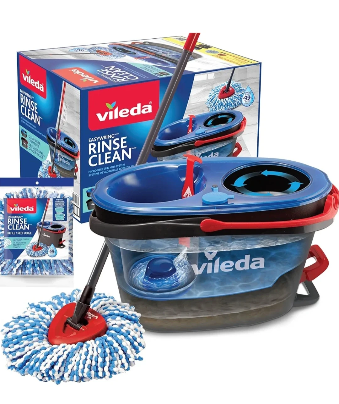 Vileda EasyWring Rinse Clean Spin Mop Bucket - photo 2