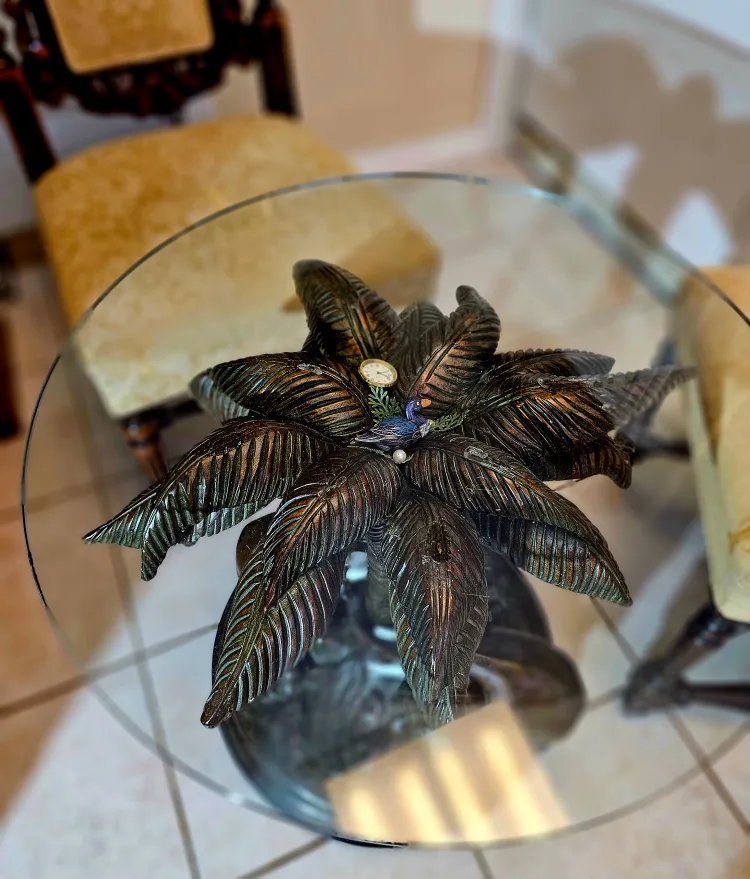 Unique Palm Tree Glass Top Table image indicator(4)