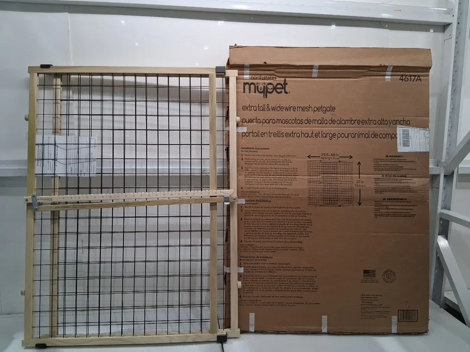 LIKE NEW! North States Extra Tall & Wide Wire Mesh Pet Gate image indicator(2)