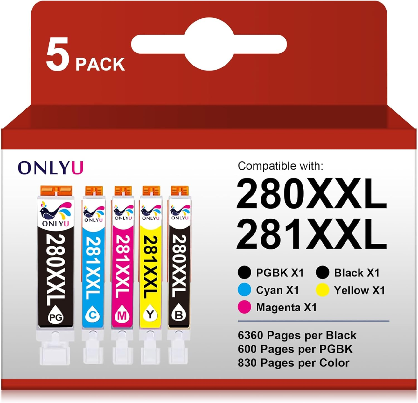 ONLYU Replacement Ink Cartridge for Canon