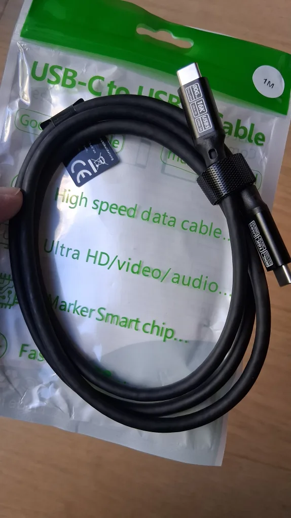 Thunderbolt 5, USB C, 1m Long, 16K, 80Gbps, 240W 5A image indicator(3)