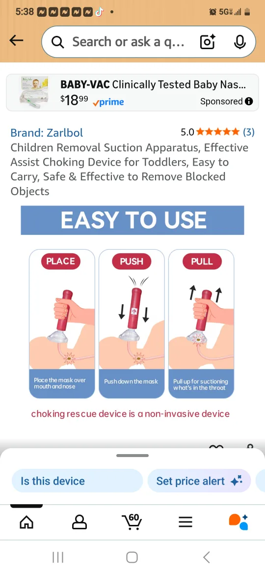 is  2 in the package  Zarlbol Baby-Vac Choking Rescue Device image indicator(5)